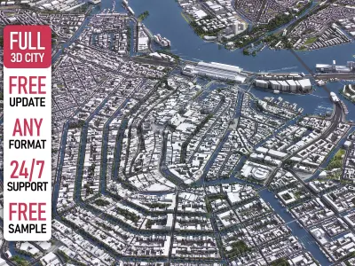 Amsterdam - 3D City Model Low-poly 3D model
