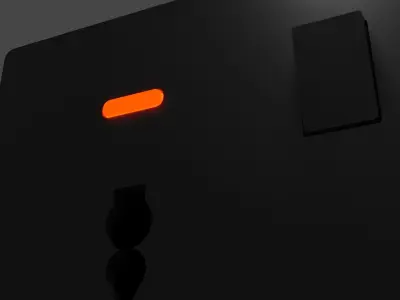 Single Socket Switch Black with Red LED Light Indicator Low-poly 3D model