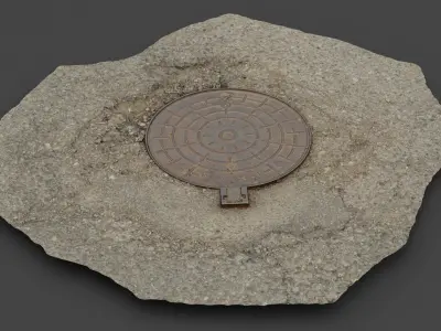 Cover manhole 09 raw scan  3D model