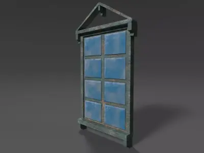 WOODEN WINDOW Low-poly 3D model