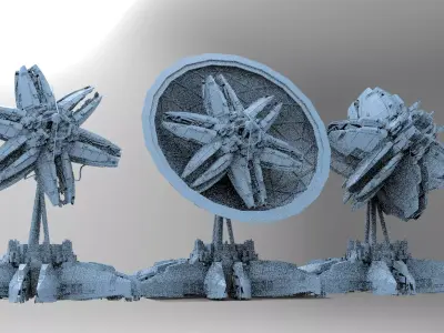 Alien Satellite Dish Base 3 3D model