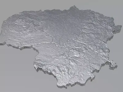 Lithuania Lietuva Terrain Country 3D model