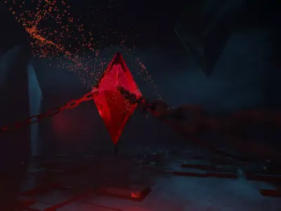 Scene with mysterious stone 3D model