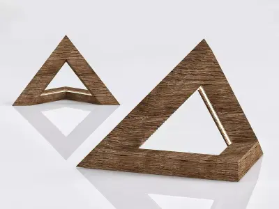 Prismatic triangular shape with triangle in middle 3D model