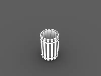 Trash Can Low-poly 3D model