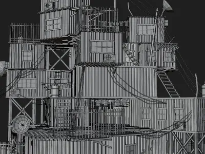 Slum Low Poly Low-poly 3D model
