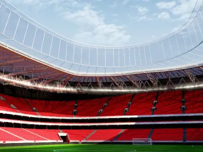 San Mames Stadium - Bilbao Spain Low-poly 3D model