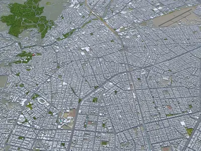Cali Colombia 30km AI Low-poly 3D model