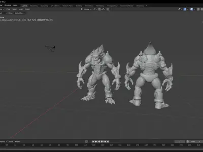 Alien Reptilian Warrior 3D Model Low-poly 3D model