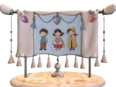 Fairy Tale Storybook Banner Low-poly 3D model