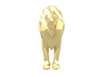 Low Poly Lion Statue v1 002 Low-poly 3D model