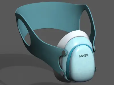 Gas mask protection respirator military combat  Low-poly 3D model