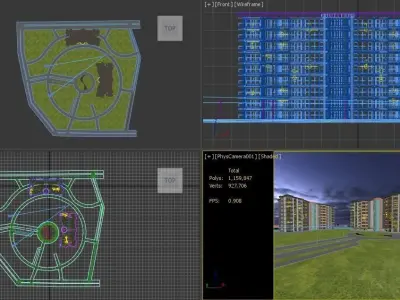 Apartments with interior Plan and master Plan 3D model