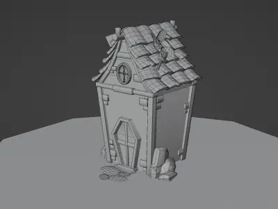 Stylized House Low-poly 3D model