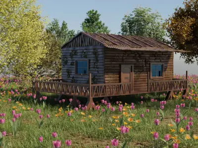 3d realistic house scene model Free 3D model