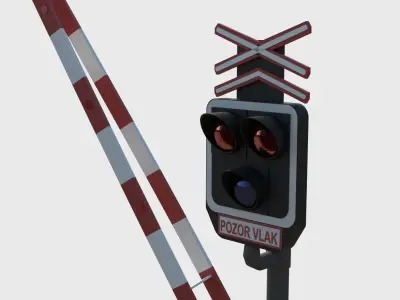 Railway Crossing 3D model