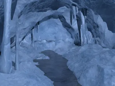 Ice cave Low-poly 3D model