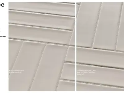 Elongated Subway Tile in Crosshatch Layout Texture