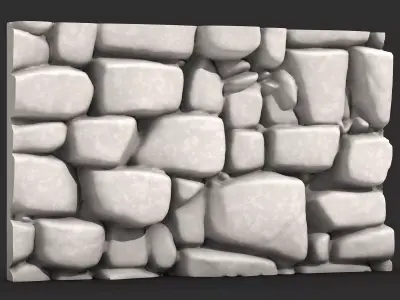 Stylized Cobblestone Wall Asset 3D print model