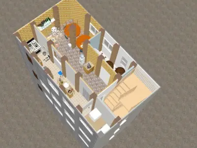 3D Hospital floor plan of apartment Low-poly 3D model