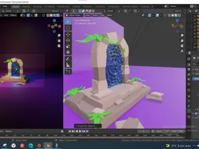 Low poly portal to the magic world Low-poly 3D model