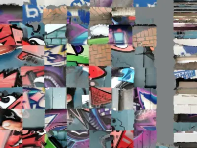 multiple grafiti wall lidar scan 3D model