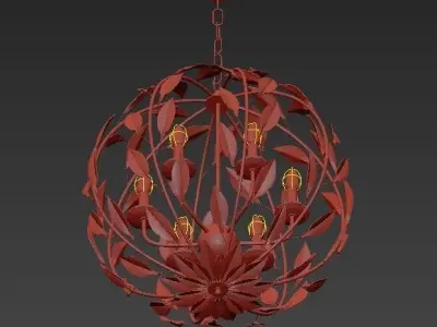 Broche 6 Light English Bronze and Antiqued Gold  3D model