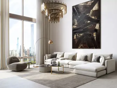 interior living room scene 34 3D model