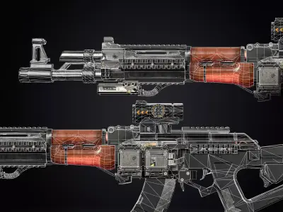 Futurist Sci-fi Gun Best Game Ready Low-poly 3D model