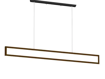 Minimalist Rectangle Frame Island Light Metal 3D model