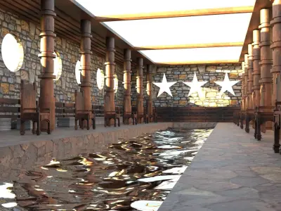 Grand hall - Classic Interior Low-poly 3D model