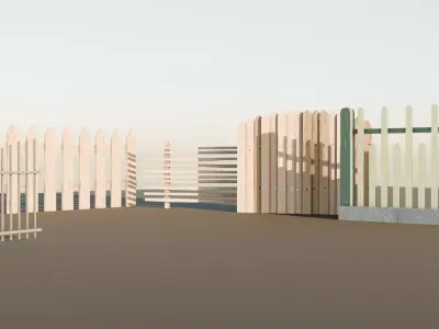 Fence Pack Low-poly 3D model