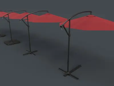 PBR Cantilever Parasol Low-poly 3D model