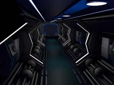 Sci Fi Corridor  3D model 24