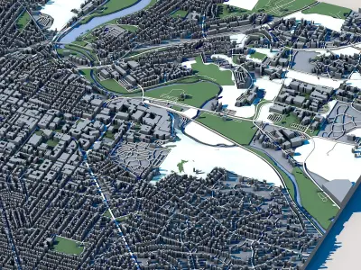 Cityscape Ann Arbor Washtenaw County Michigan United States 3D model