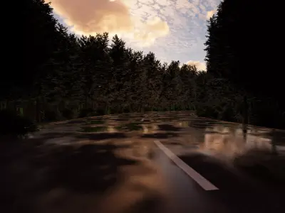 Road high way rendered 3D model
