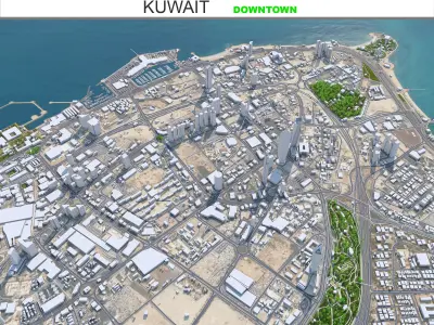 Kuwait Downtown Low-poly 3D model