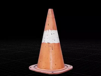  Traffic Cone Low Poly  Game Ready Prop 3D Model Low-poly 3D model