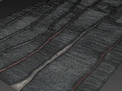 Carpet two rugs with stripes 3D model