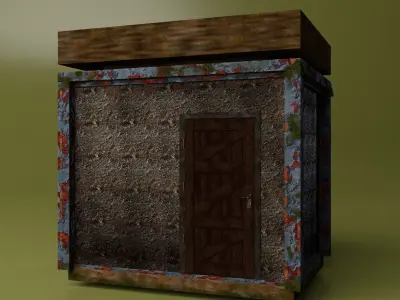 Abandoned Soviet Stall Low-poly 3D model