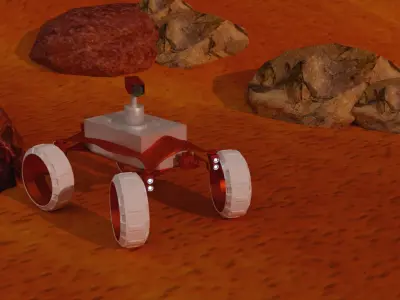 Martian Land rover sci-fi Low-poly 3D model