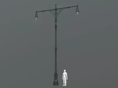 NYC Streetlight Pack  Low-poly 3D model
