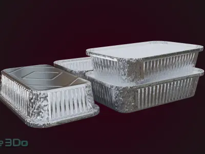 Aluminum Foil Tray Low-poly 3D model