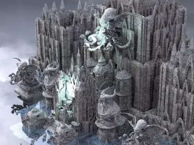 Temple of Cthulhu and Dagon and Hydra 3D model