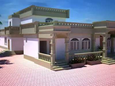Classic One-Story Villa Project A121 3D Model Render 3D model