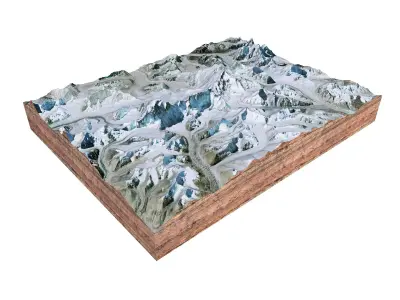 Cho Oyu Mountain Nepal China 3D model