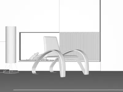 Chair and Floor Lamp 3D model