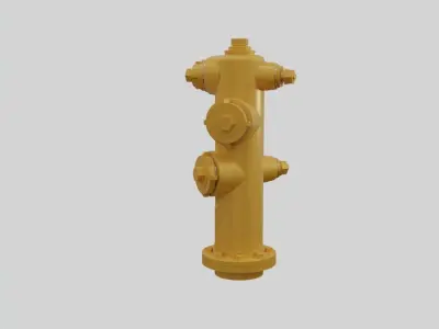 Fire Hydrant 8 LA - Wet Barrel - Safety and Emergency Equipment Low-poly 3D model