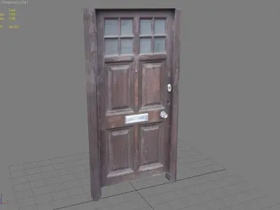 Door 17 Wooden Low-poly 3D model