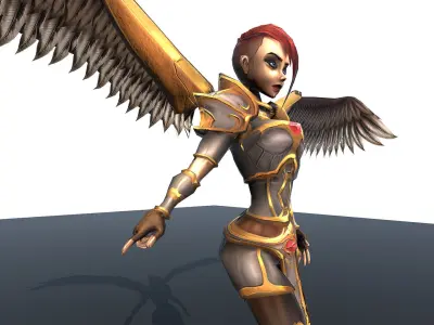 Free Angel 3D Character Model Game-Ready Fantasy Figure Free low-poly 3D model